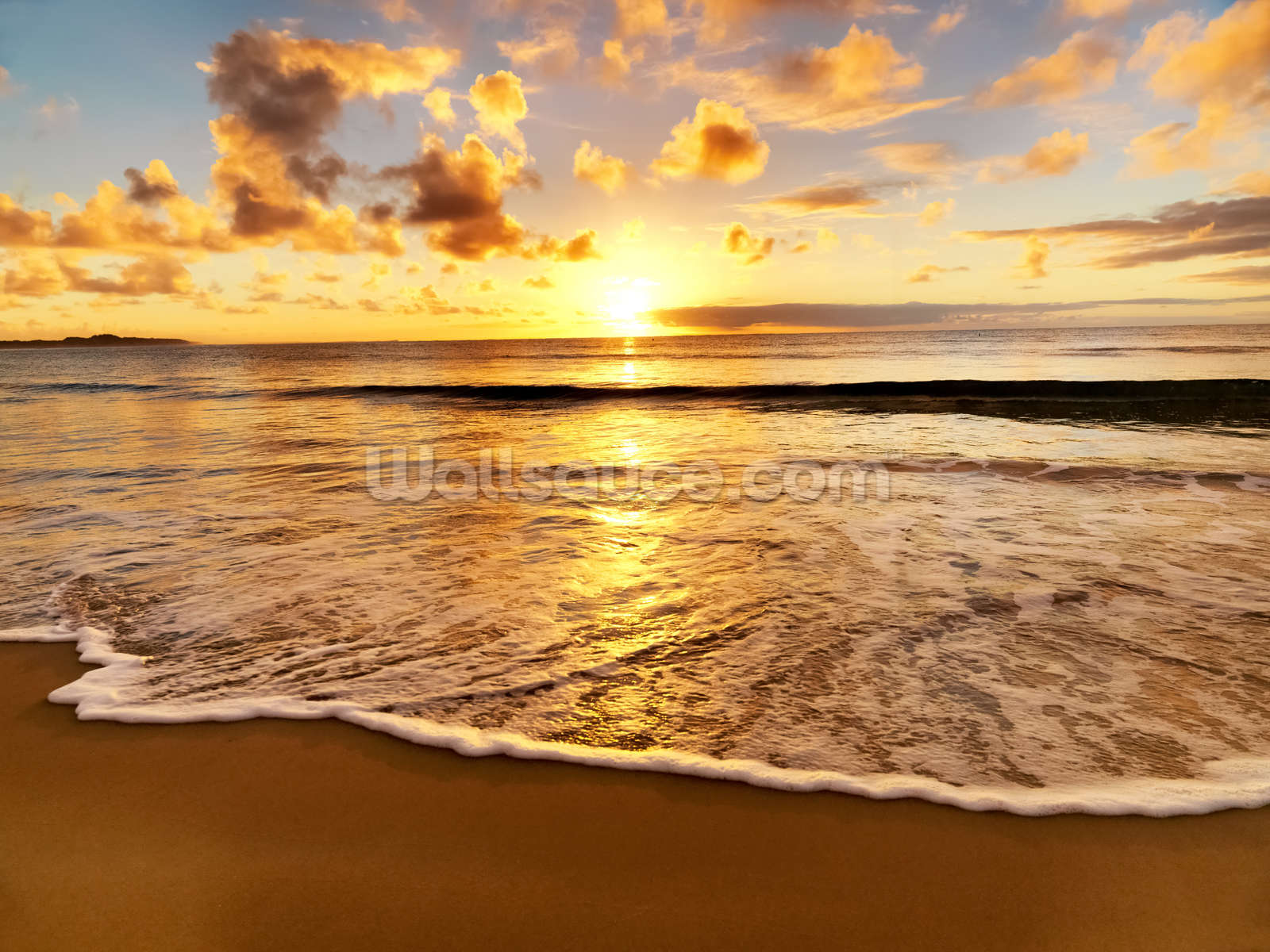 Beach Sunset Wallpaper Mural Wallsauce Us