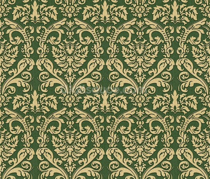 Green Damask Wallpaper Mural | Wallsauce AU