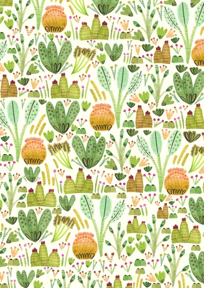 Succulent Garden Wallpaper Mural | Wallsauce UK