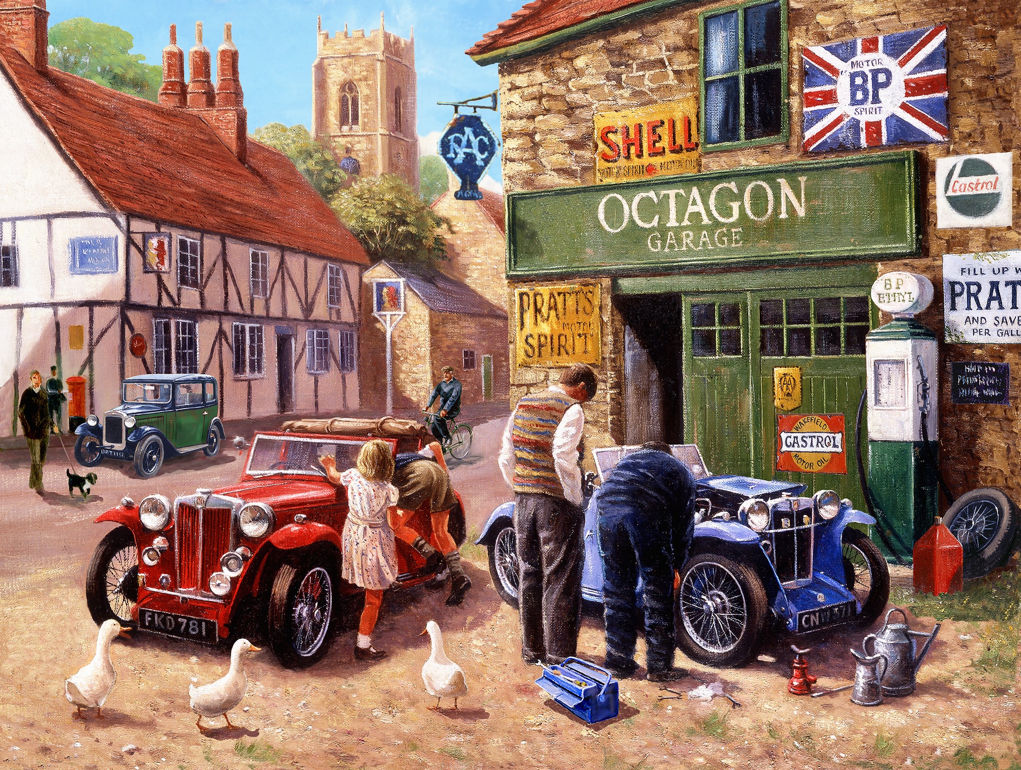 The Village Garage Wallpaper by Kevin Walsh | Wallsauce US