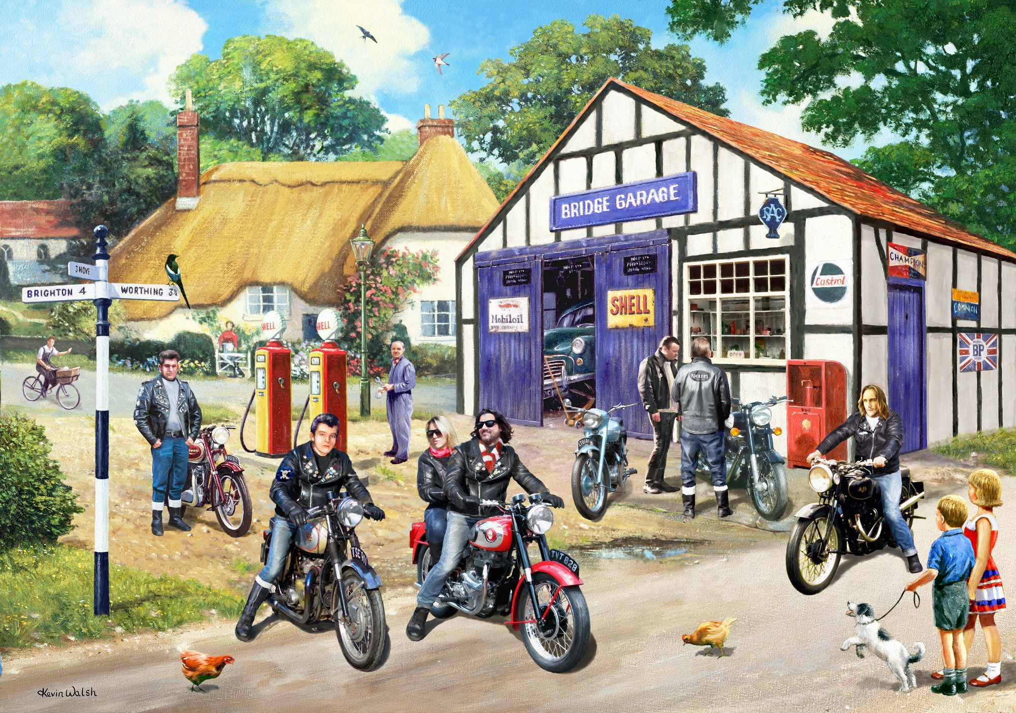 Rockers on the Road Wall Mural | Wallsauce UK