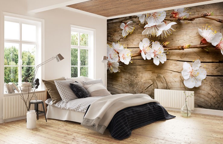 Get The Japanese Interior Trend With Cherry Blossom Wallpaper