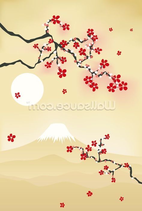 Japanese Cherry Blossom Wallpaper Wall Mural | Wallsauce USA