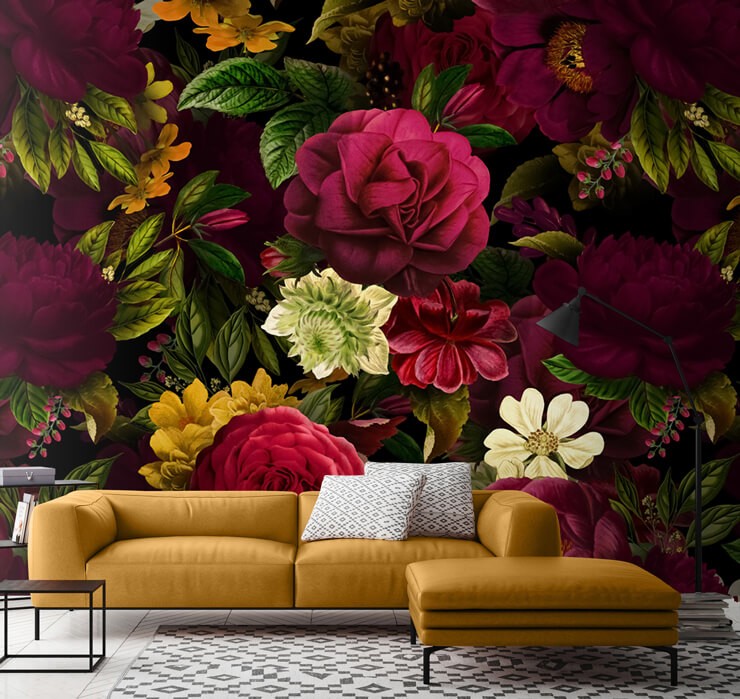 Moody Floral PeelAndStick Wallpaper  Shop Our Designs  Tempaper  Co