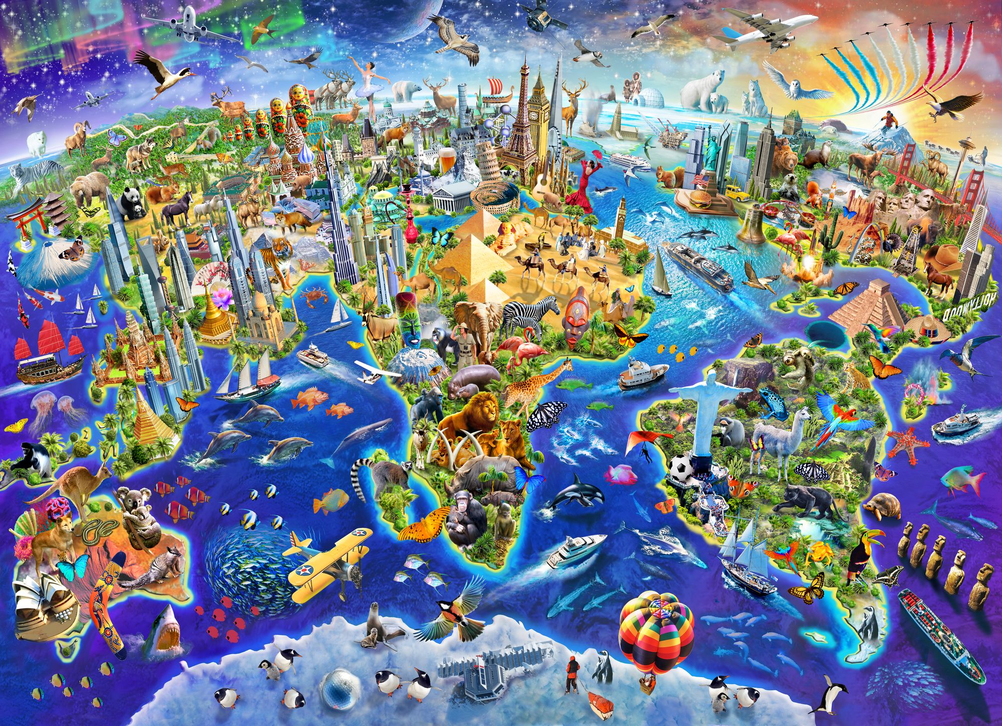 Crazy World Wall Mural | Wallsauce US